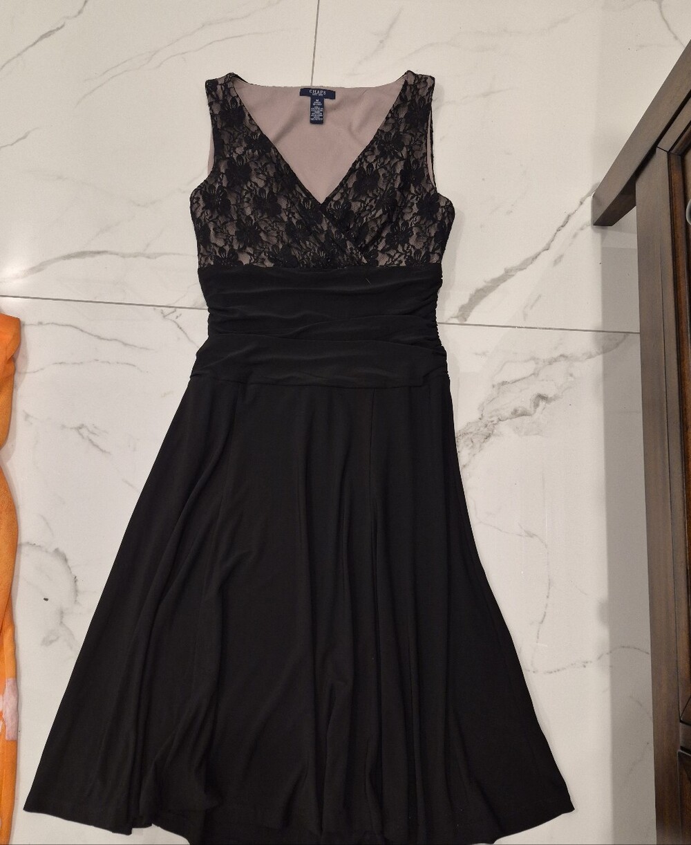 Chaps Black Lace-Panel Sleeveless Nightdress - Picture 2 of 4